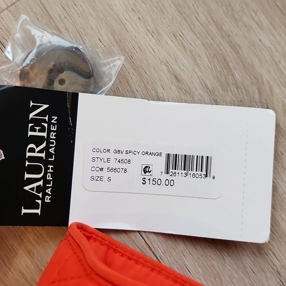 LAUREN RALPH LAUREN Quilted Jacket Spicy Orange Color Size small womens - Picture 7 of 11